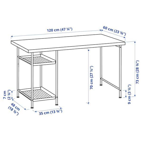 IKEA LAGKAPTEN / SPÄND desk, white, 47 1/4x23 5/8 in , IKEA Sale | 60253MOYU