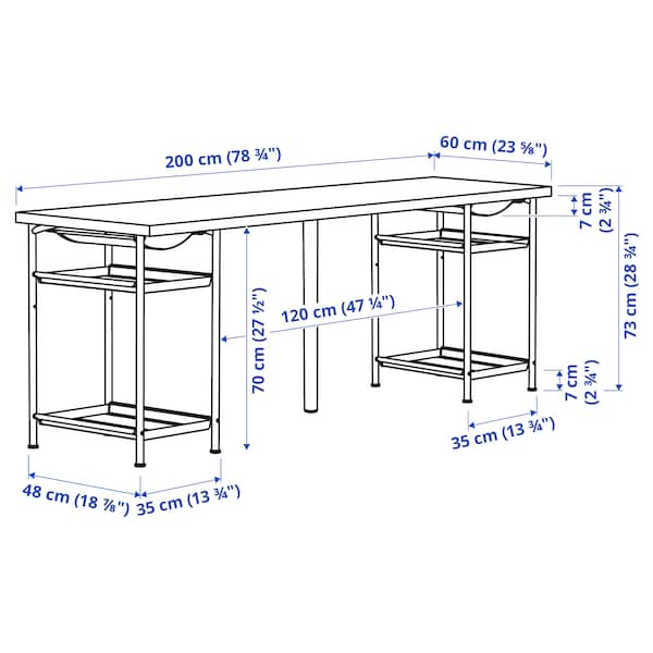 IKEA LAGKAPTEN / SPÄND desk, white, 78 3/4x23 5/8 in , IKEA Sale | 19058RAXY