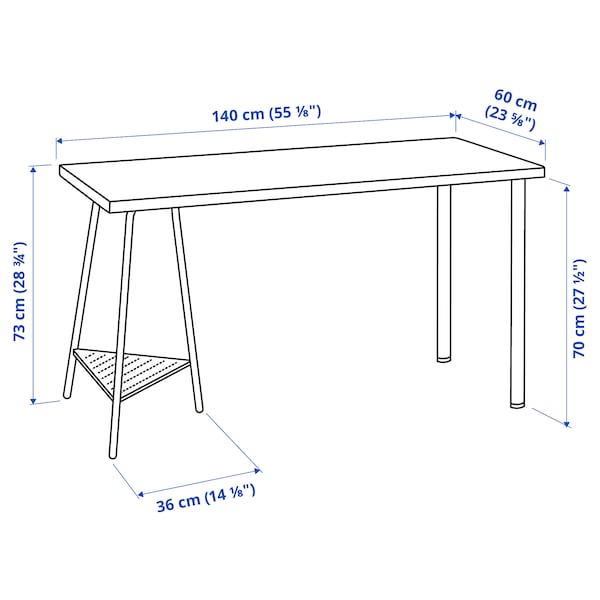 IKEA LAGKAPTEN / TILLSLAG desk, white, 55 1/8x23 5/8 in , IKEA Sale | 07481HKNX