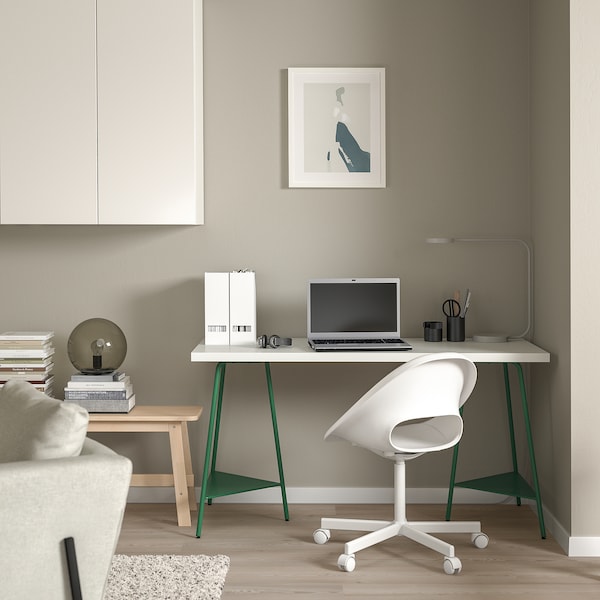 IKEA LAGKAPTEN / TILLSLAG desk, white/green, 55 1/8x23 5/8 in , IKEA Sale | 08579VBAG