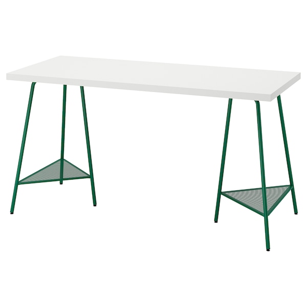 IKEA LAGKAPTEN / TILLSLAG desk, white/green, 55 1/8x23 5/8 in , IKEA Sale | 08579VBAG