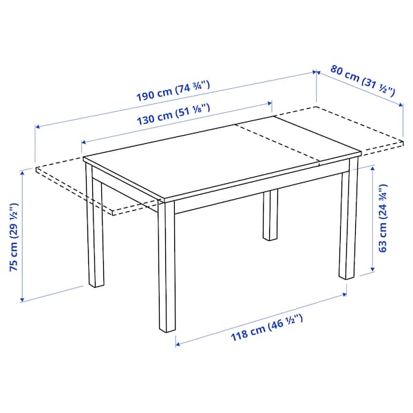 IKEA LANEBERG extendable table, white, 51 1/8/74 3/4x31 1/2 in , IKEA Sale | 93045WONA