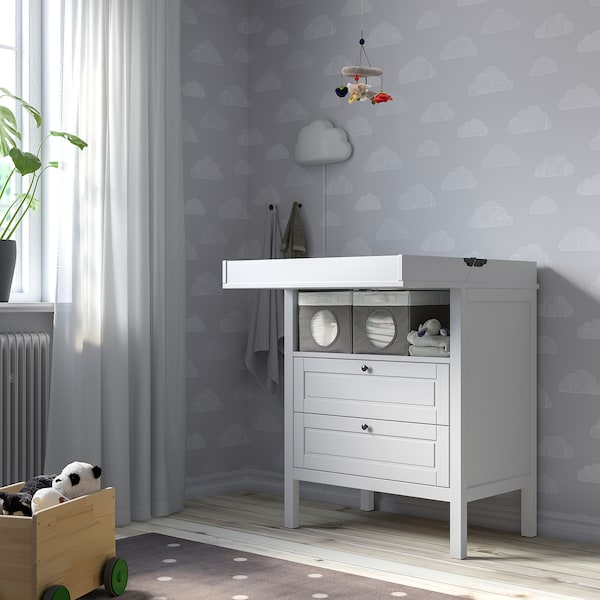 IKEA LEN box, gray/dotted white, 9 ¾x14 ½x8 ¾ in , IKEA Sale | 58024UZJA