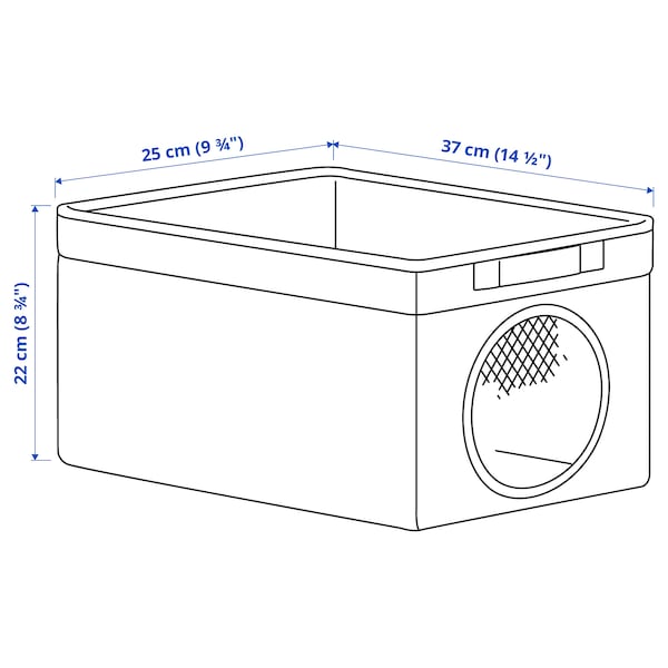 IKEA LEN box, gray/dotted white, 9 ¾x14 ½x8 ¾ in , IKEA Sale | 58024UZJA