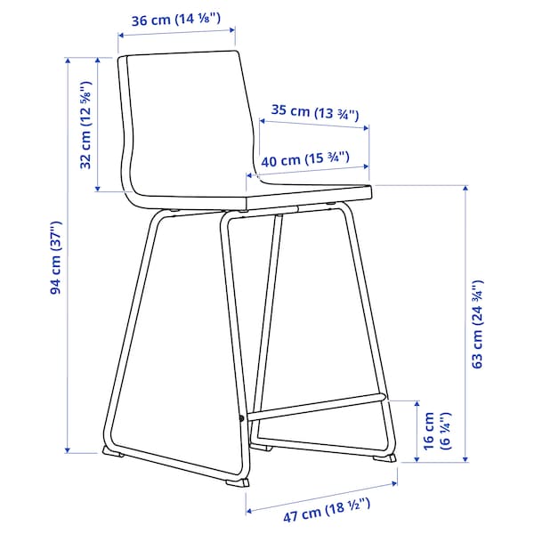 IKEA LILLÅNÄS bar stool, chrome plated/Gunnared dark gray, 24 3/4 in , IKEA Sale | 43815MXPO