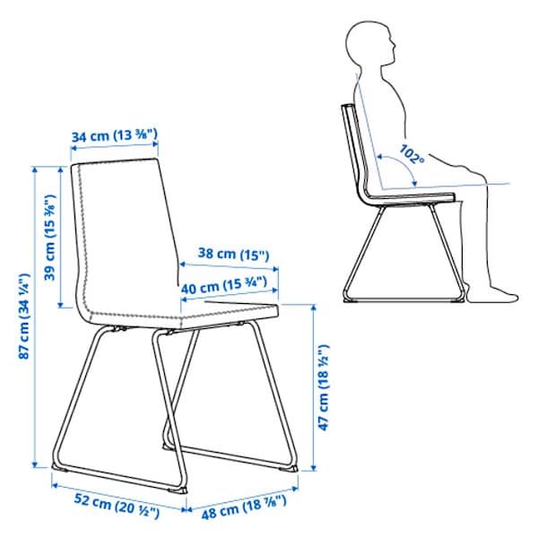 IKEA LILLÅNÄS chair, chrome plated/Bomstad black , IKEA Sale | 19065HMCL