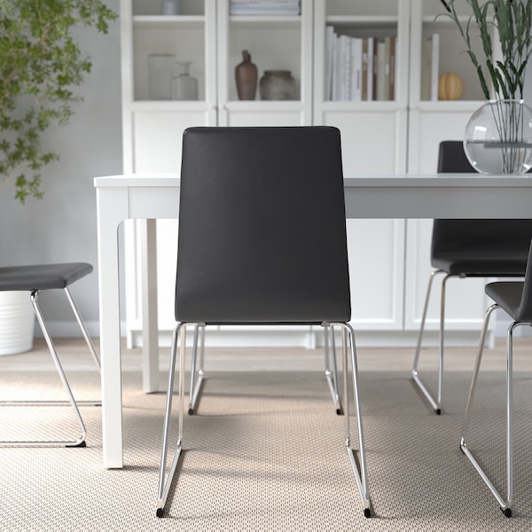 IKEA LILLÅNÄS chair, chrome plated/Glose black , IKEA Sale | 69403SKAW