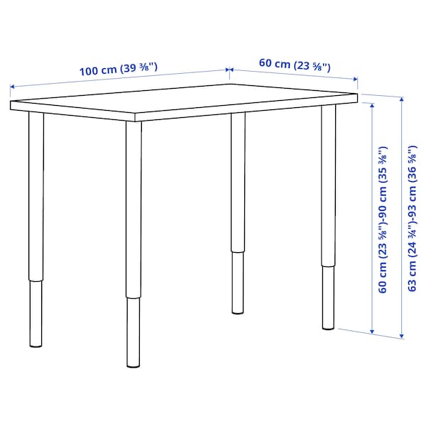 IKEA LINNMON / OLOV desk, white, 39 3/8x23 5/8 in , IKEA Sale | 85910PGDJ