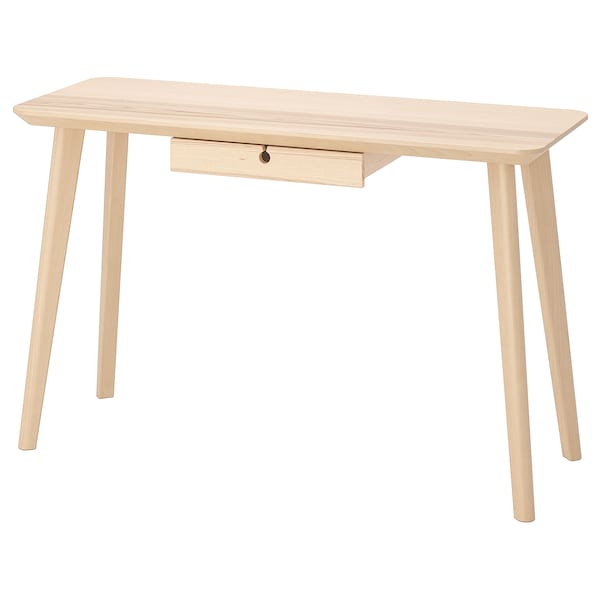 IKEA LISABO Desk, ash veneer, 46  1/2x17  3/4 in , IKEA Sale | 67412VMQY