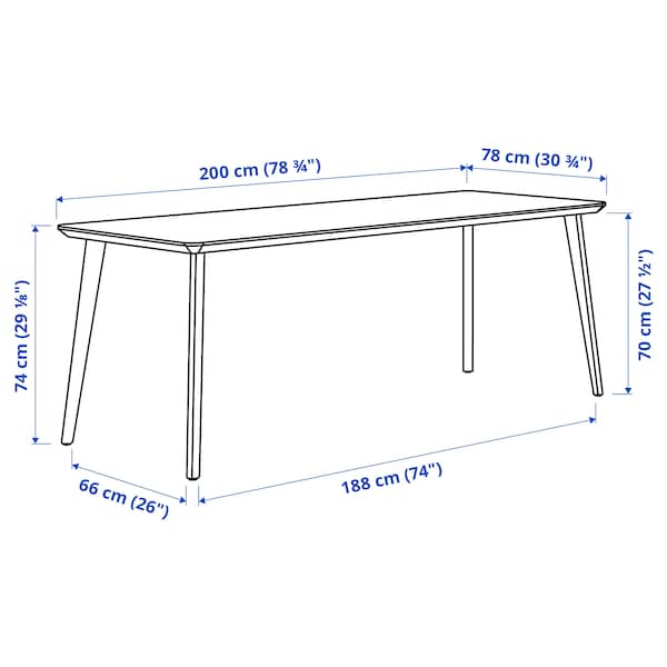 IKEA LISABO table, ash veneer, 78 3/4x30 3/4 in , IKEA Sale | 09674XFNM