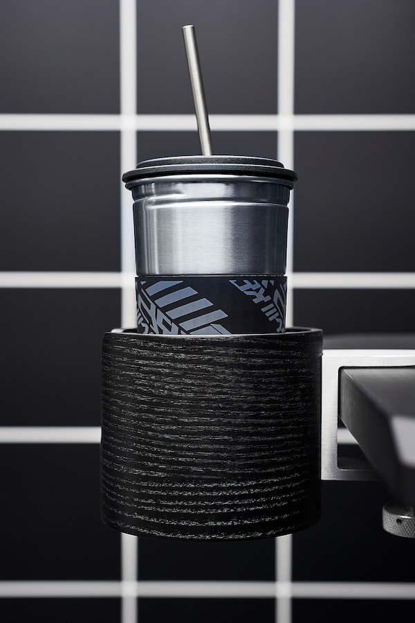 IKEA LÅNESPELARE insulated tumbler w lid and straw, black , IKEA Sale | 34570FSVQ