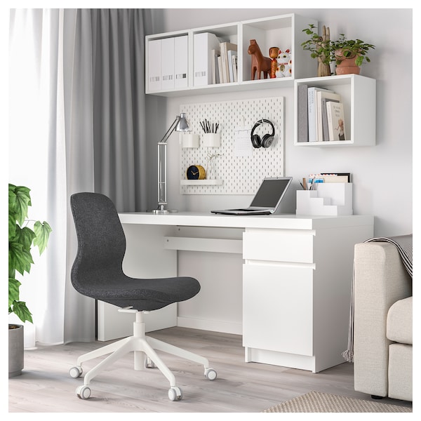 IKEA LÅNGFJÄLL conference chair, Gunnared dark gray/white , IKEA Sale | 70641GEXF