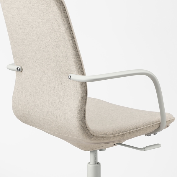 IKEA LÅNGFJÄLL conference chair with armrests, Gunnared beige/white , IKEA Sale | 58461EBGK