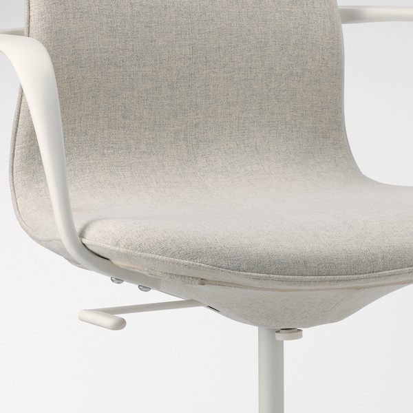 IKEA LÅNGFJÄLL conference chair with armrests, Gunnared beige/white , IKEA Sale | 58461EBGK