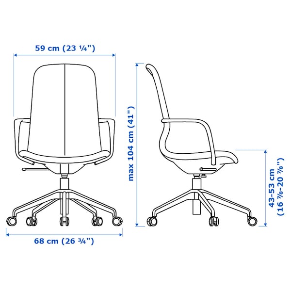 IKEA LÅNGFJÄLL conference chair with armrests, Gunnared beige/white , IKEA Sale | 58461EBGK