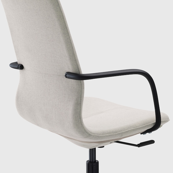 IKEA LÅNGFJÄLL conference chair with armrests, Gunnared beige/black , IKEA Sale | 10839GSQJ