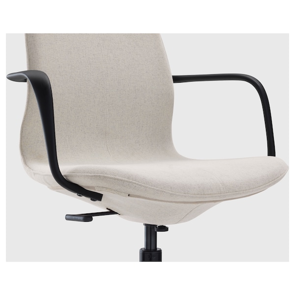 IKEA LÅNGFJÄLL conference chair with armrests, Gunnared beige/black , IKEA Sale | 10839GSQJ