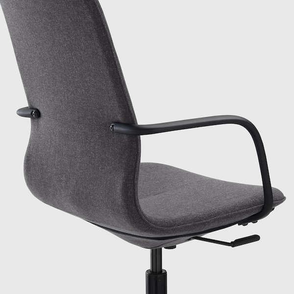 IKEA LÅNGFJÄLL conference chair with armrests, Gunnared dark gray/black , IKEA Sale | 92604LXIH