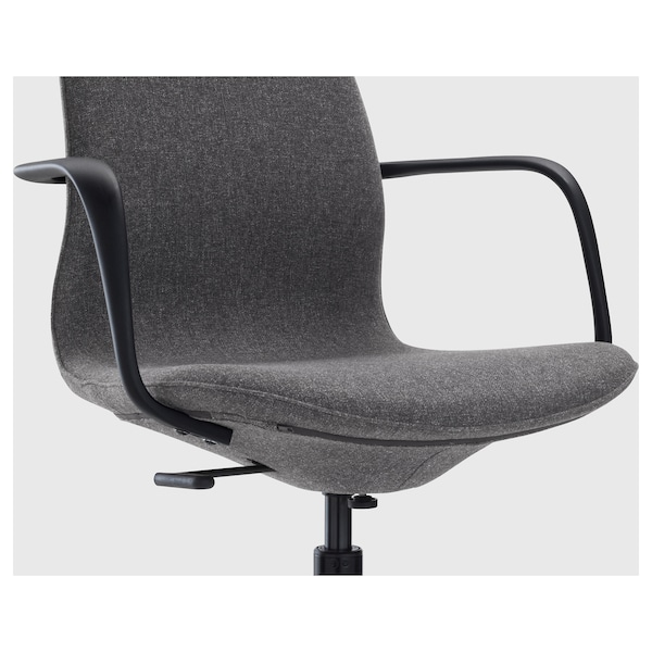 IKEA LÅNGFJÄLL conference chair with armrests, Gunnared dark gray/black , IKEA Sale | 92604LXIH