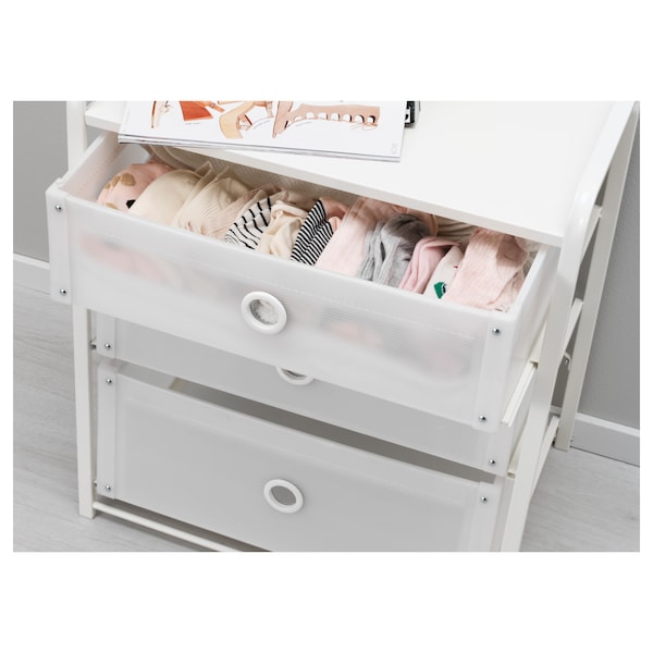 IKEA LOTE 3-drawer chest, white, 21  5/8x24  3/8 in , IKEA Sale | 42375ALBE