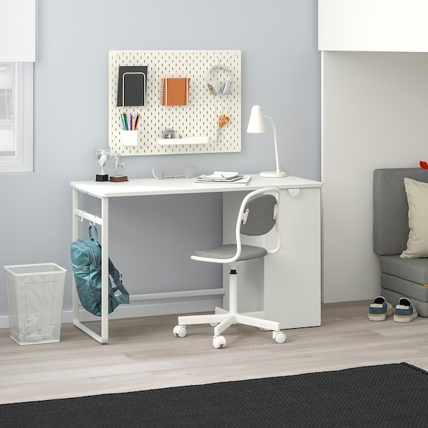 IKEA LÄRANDE desk with pull-out storage unit, white, 47 1/4x22 7/8 in , IKEA Sale | 93278AVHW