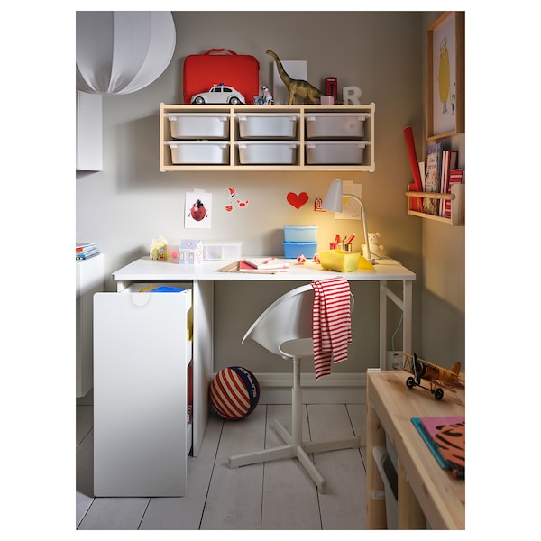 IKEA LÄRANDE desk with pull-out storage unit, white, 47 1/4x22 7/8 in , IKEA Sale | 93278AVHW