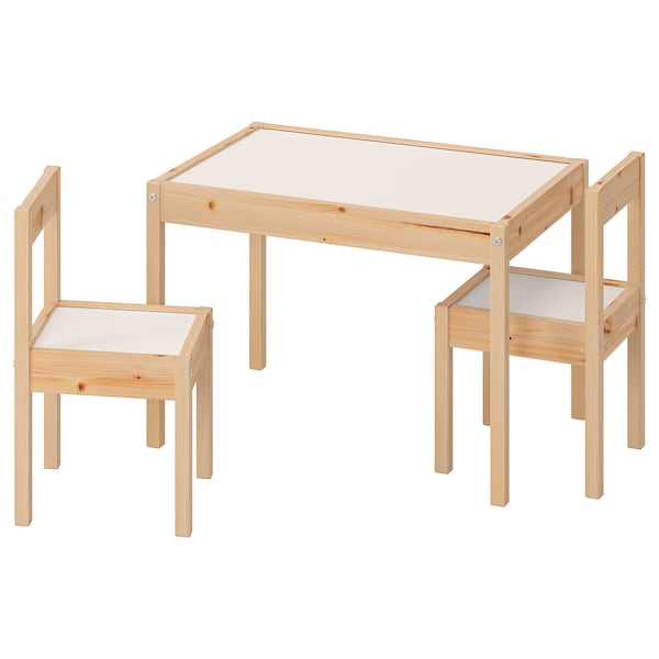 IKEA LÄTT Children\'s table and 2 chairs, white, pine , IKEA Sale | 26841OLBR