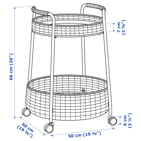 IKEA LUBBAN Serving cart with storage, rattan, anthracite , IKEA Sale | 62794DYGE