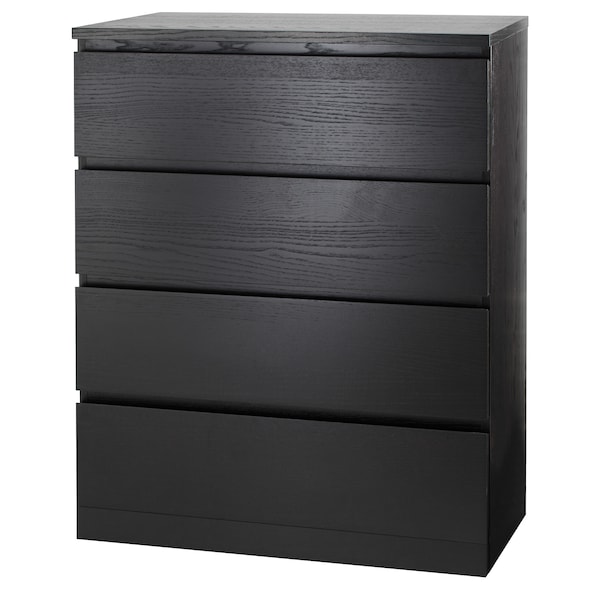 IKEA MALM 4-drawer chest, black-brown, 31 1/2x39 3/8 in , IKEA Sale | 21470EZNA