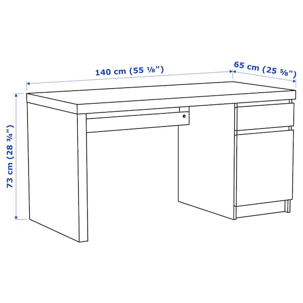 IKEA MALM desk, black-brown, 55 1/8x25 5/8 in , IKEA Sale | 19542HPXE