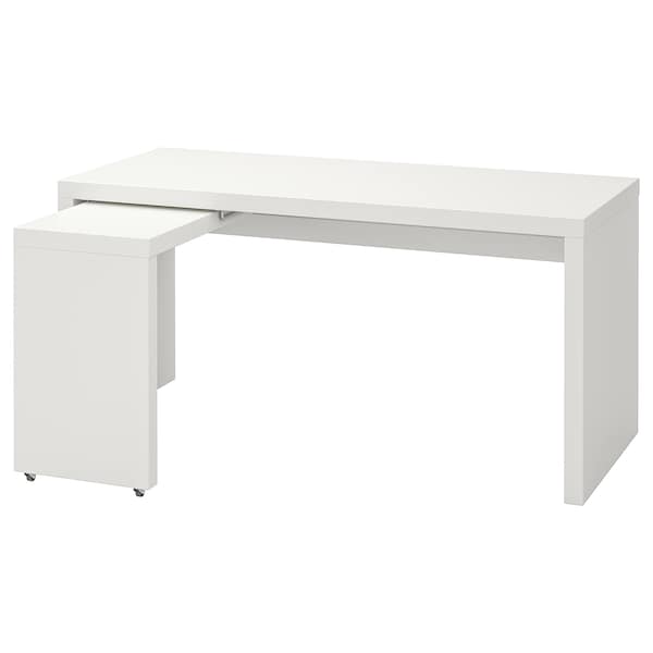 IKEA MALM desk with pull-out panel, white, 59 1/2x25 5/8 in , IKEA Sale | 93547UVPD