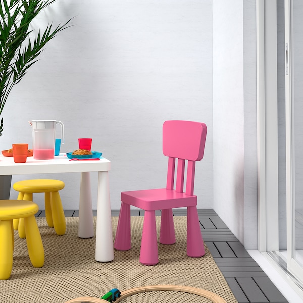 IKEA MAMMUT children's chair, indoor/outdoor/pink , IKEA Sale | 13540PACZ