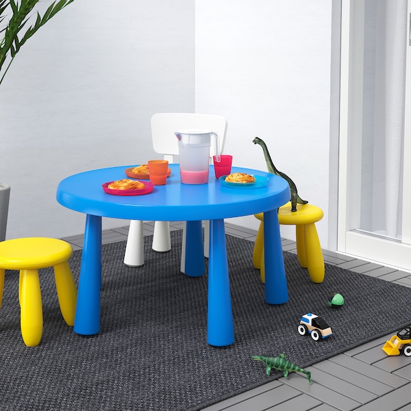 IKEA MAMMUT children's table, indoor/outdoor blue, 33 1/2 in , IKEA Sale | 58642IABF