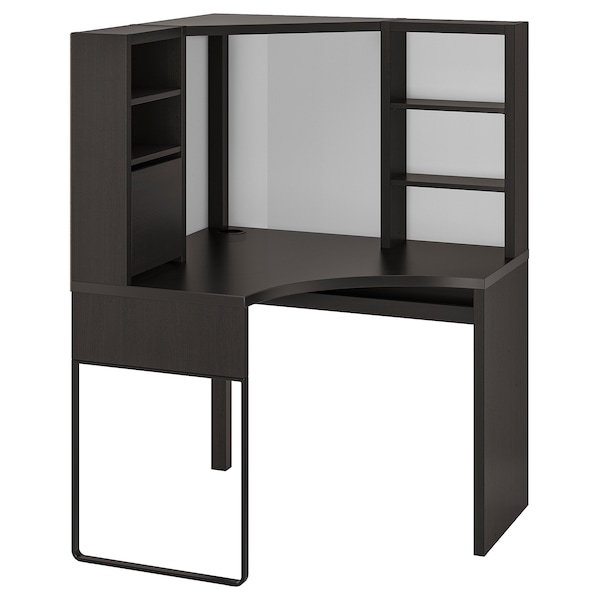 IKEA MICKE Corner workstation, black-brown, 39  3/8x55  7/8 in , IKEA Sale | 92045BQCI