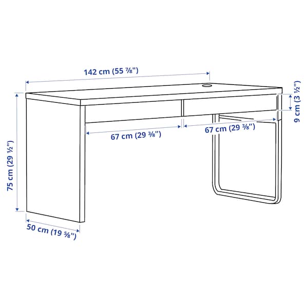 IKEA MICKE Desk, black-brown, 55  7/8x19  5/8 in , IKEA Sale | 91263EMZD