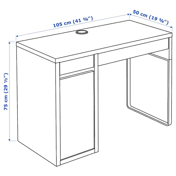 IKEA MICKE desk, white/anthracite, 41 3/8x19 5/8 in , IKEA Sale | 02765CTBX