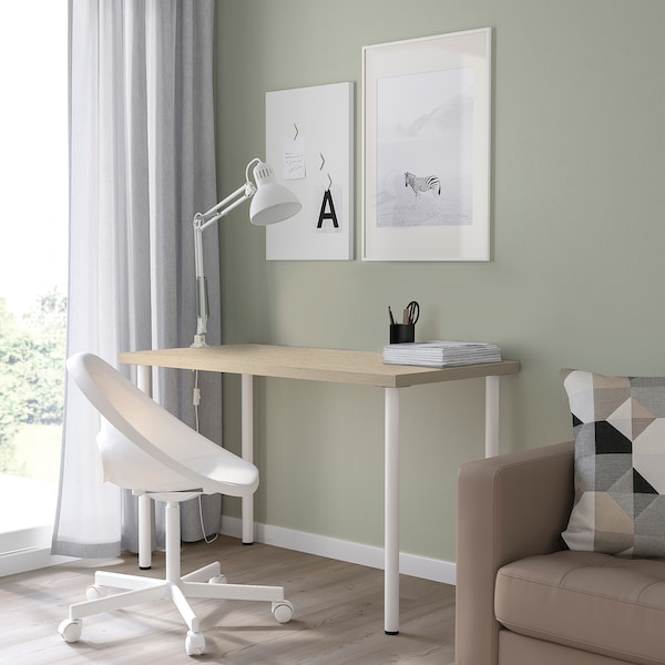 IKEA MITTCIRKEL / ADILS desk, lively pine effect white, 47 1/4x23 5/8 in , IKEA Sale | 81305IBZC