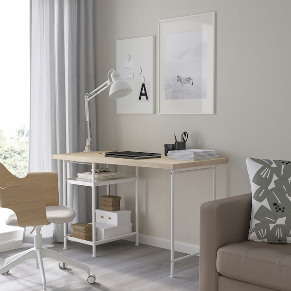 IKEA MITTCIRKEL / SPÄND desk, lively pine effect/white, 47 1/4x23 5/8 in , IKEA Sale | 03254ZGCU