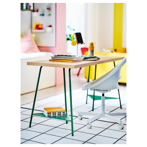 IKEA MITTCIRKEL / TILLSLAG desk, lively pine effect/green, 55 1/8x23 5/8 in , IKEA Sale | 49108SARQ