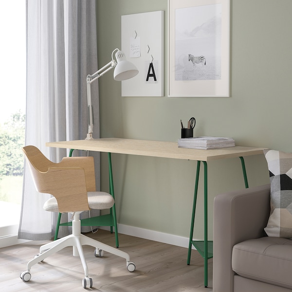 IKEA MITTCIRKEL / TILLSLAG desk, lively pine effect/green, 55 1/8x23 5/8 in , IKEA Sale | 49108SARQ