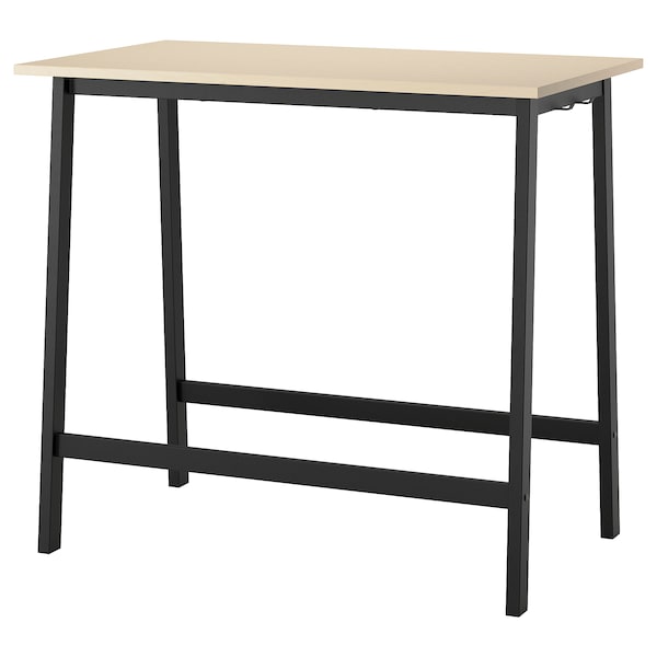 IKEA MITTZON conference table, birch veneer/black, 47 1/4x26 3/4x41 3/8 in , IKEA Sale | 65480PQEB