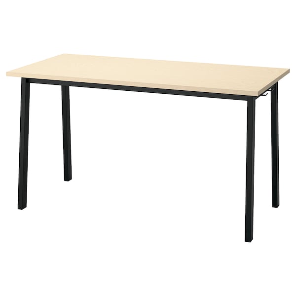 IKEA MITTZON conference table, birch veneer/black, 55 1/8x26 3/4x29 1/2 in , IKEA Sale | 71589ZFXN