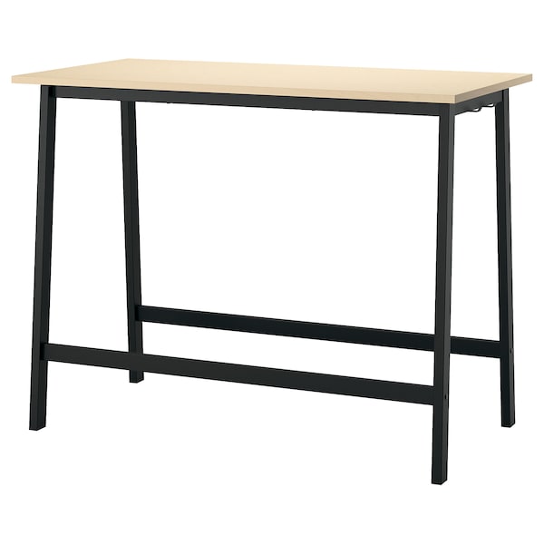 IKEA MITTZON conference table, birch veneer/black, 55 1/8x26 3/4x41 3/8 in , IKEA Sale | 76542GTVO