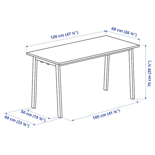 IKEA MITTZON conference table, birch veneer/black, 47 1/4x26 3/4x29 1/2 in , IKEA Sale | 52906YEWD