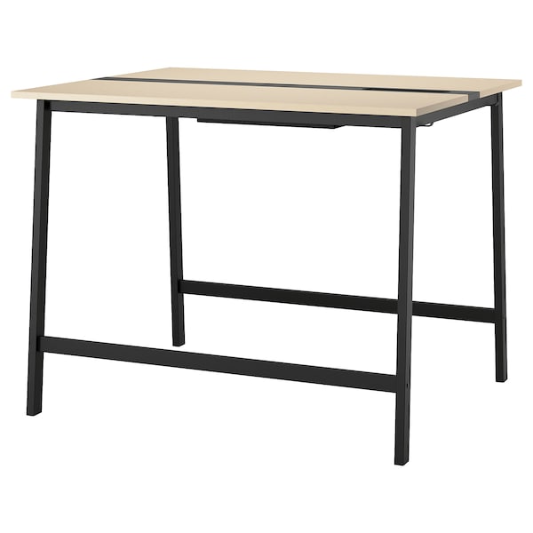 IKEA MITTZON conference table, birch veneer/black, 55 1/8x42 1/2x41 3/8 in , IKEA Sale | 95417MZEP