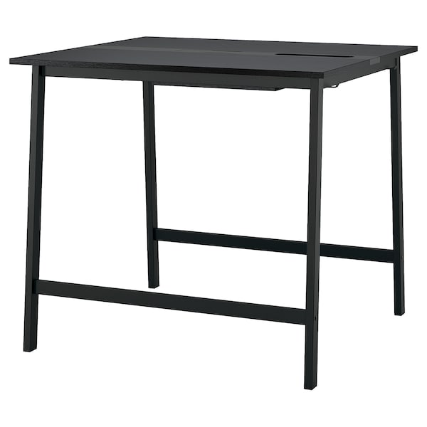 IKEA MITTZON conference table, black stained ash veneer/black, 47 1/4x42 1/2x41 3/8 in , IKEA Sale | 06843HMJD