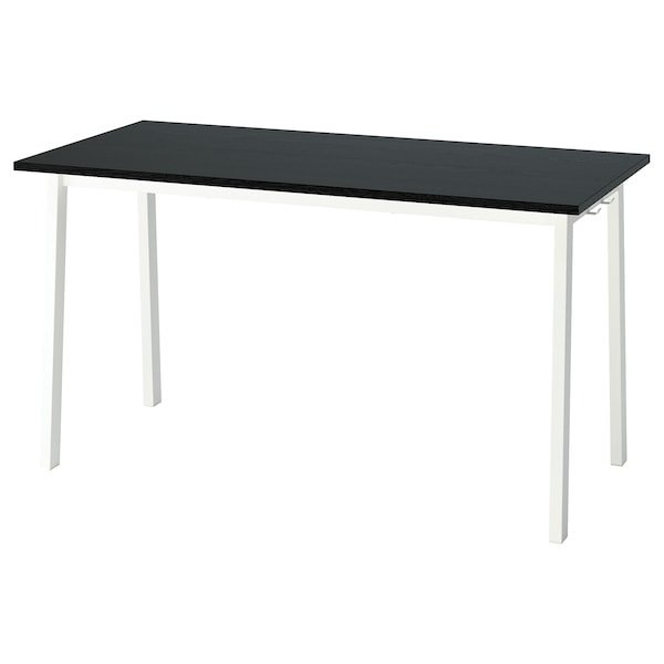 IKEA MITTZON conference table, black stained ash veneer/white, 55 1/8x26 3/4x29 1/2 in , IKEA Sale | 58692ZDMC