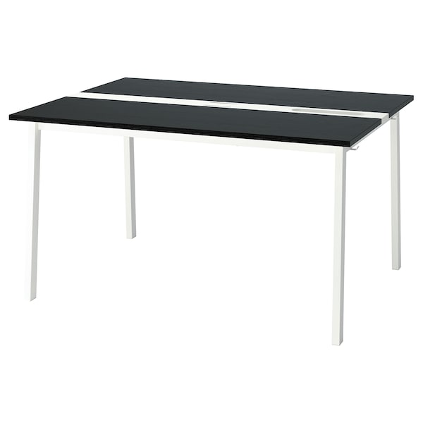 IKEA MITTZON conference table, black stained ash veneer/white, 55 1/8x42 1/2x29 1/2 in , IKEA Sale | 17495CTIX