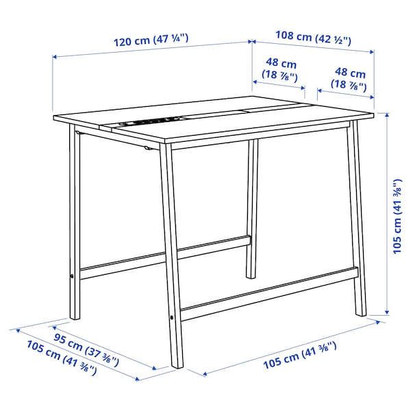 IKEA MITTZON conference table, black stained ash veneer/white, 47 1/4x42 1/2x41 3/8 in , IKEA Sale | 94162TLNR