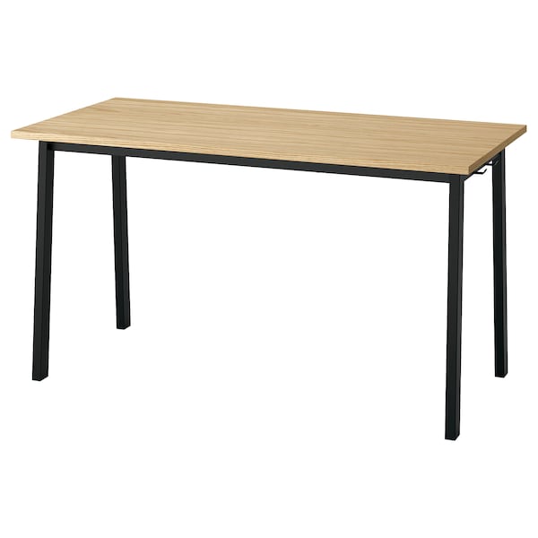 IKEA MITTZON conference table, oak veneer/black, 55 1/8x26 3/4x29 1/2 in , IKEA Sale | 80479OHAV